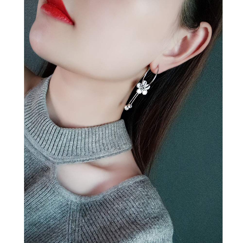 匿名配送　レディース オーストリア水晶 フープ 桜 ピアス 在庫処分】アクセサリー レディース レディース なイヤリング