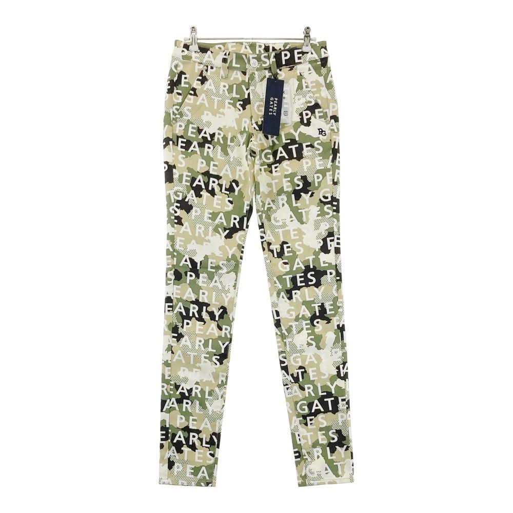 サイズ 0 PEARLY GATES パーリーゲイツ 055-2131514 ストレッチパンツ ロゴ 迷彩 カモフラ柄 カーキ系 240101535075 ゴルフウェア レディース ストスト
