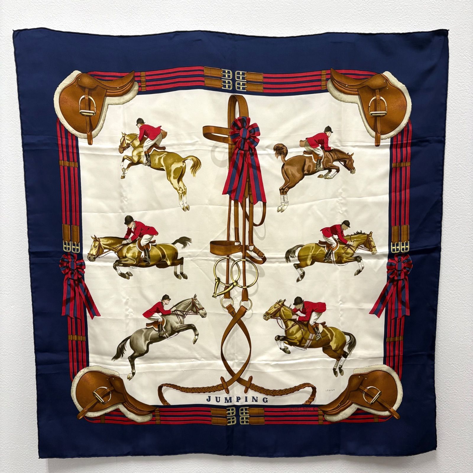 美品】HERMES エルメス カレ90 ジャンピング JUMPING 馬 乗馬