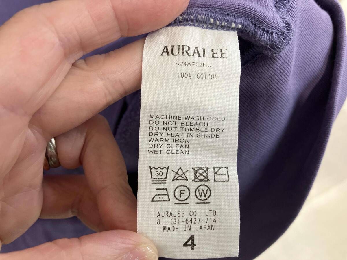 AURALEE オーラリー ELASTIC HIGH GAUGE SWEAT スウェット size 4 パープル 裏起毛 24 AW メンズ