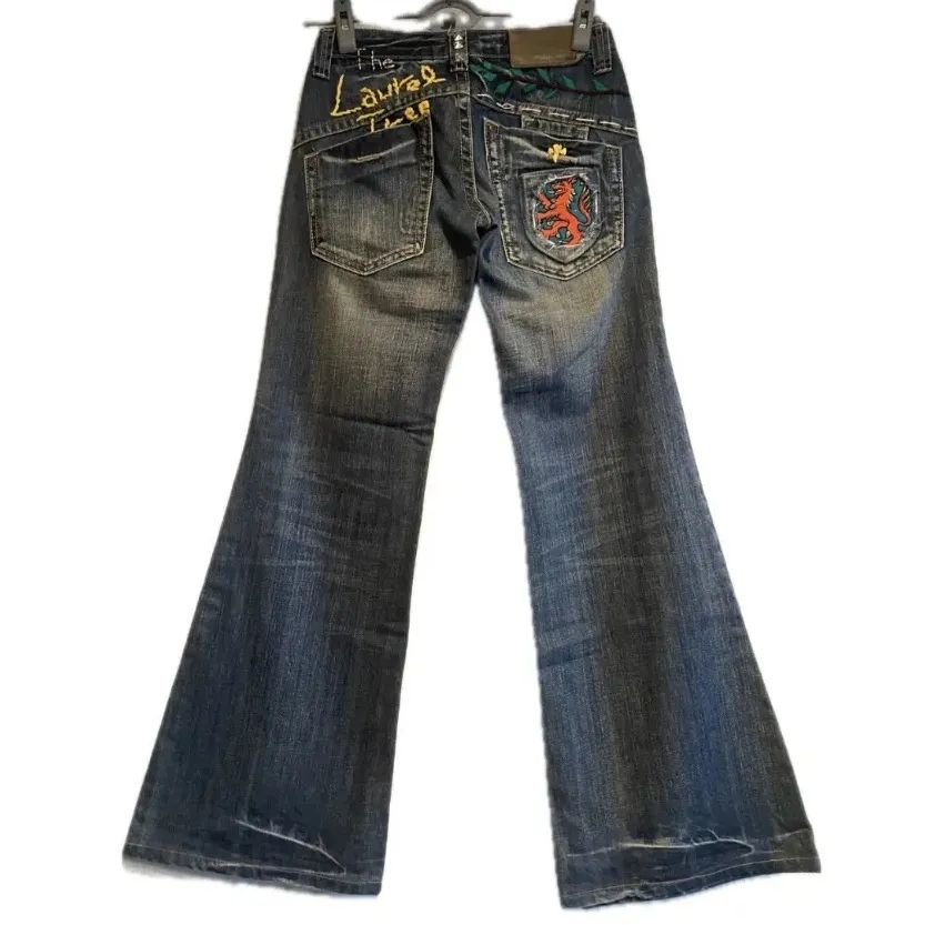 【Drive Jeans 刺繍 スタッズ バギー デニム フレアパンツ】 美品】Drive Jeans 刺繍 スタッズ バギー デニム フレアパンツ