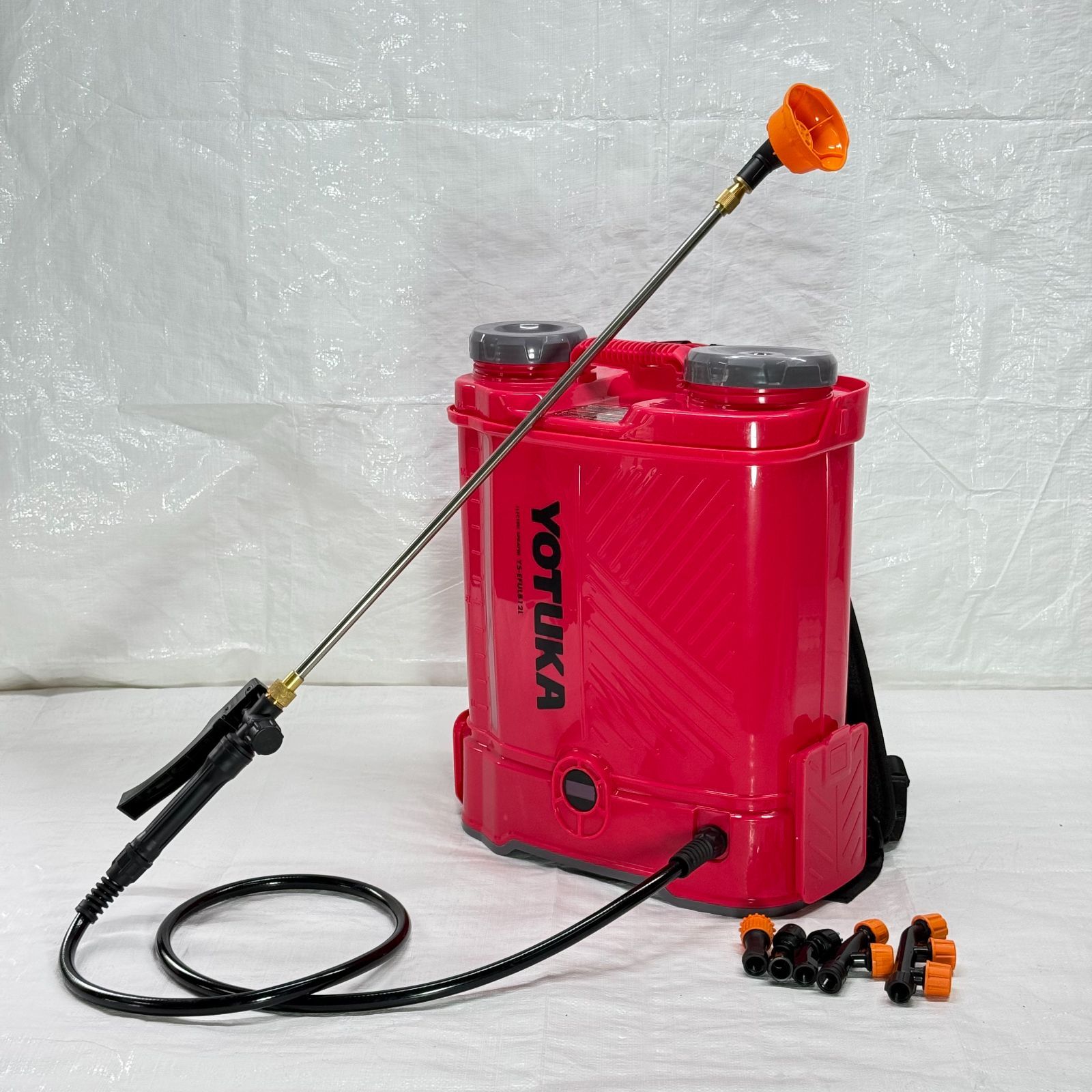 【未使用】【展示品】 電動噴霧器 背負い式 12L バッテリー式 ノズル6種付 かき混ぜ機能付き レッド YS-EFULB12L 【972】 6,145円
