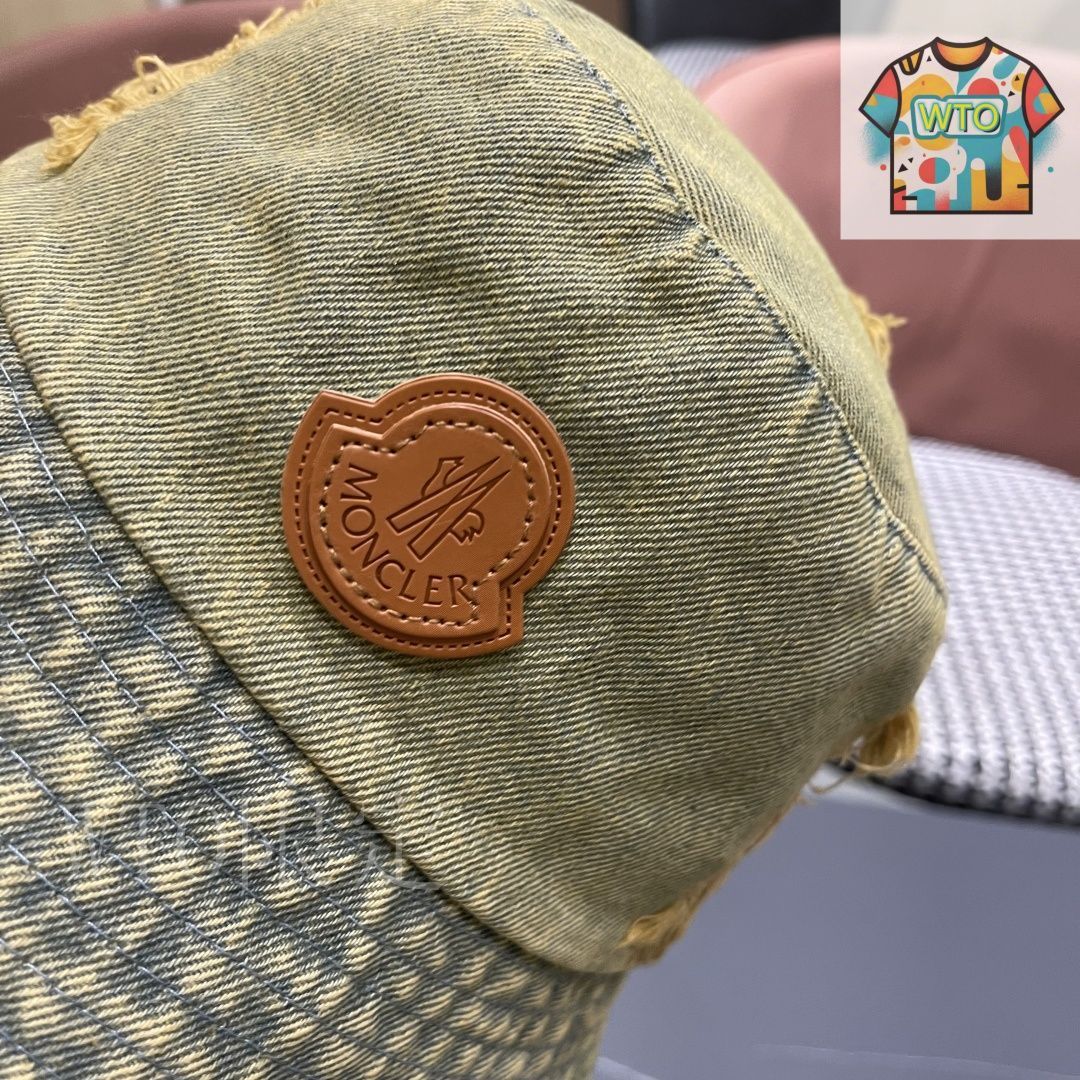 今日特価】MONCLER 2025 春 女性用 デニム破洞 日除け バケット