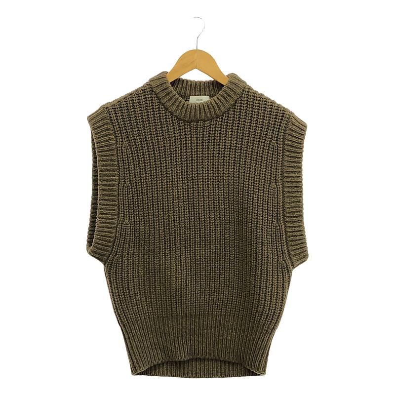 HYKE | ハイク | RIBBED VEST リブ ニットベスト | 1 | ブラウン | レディース