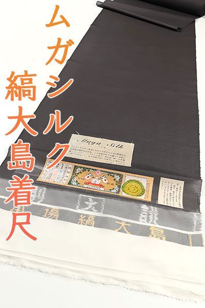 kta2875 単衣 夏物 本場縞大島 ムガシルク 染め 無地 紬着尺 黒色 お仕立て付き １ヶ月半～２ヶ月で発送