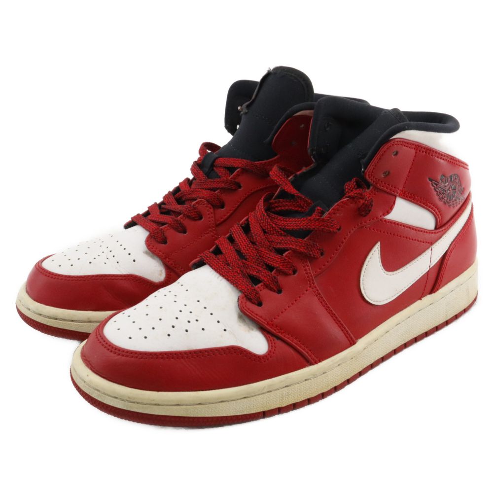 NIKE (ナイキ) AIR JORDAN1 MID RED エアージョーダン 1 ミッドカットスニーカー レッド US8.5/26.5cm 554724-605