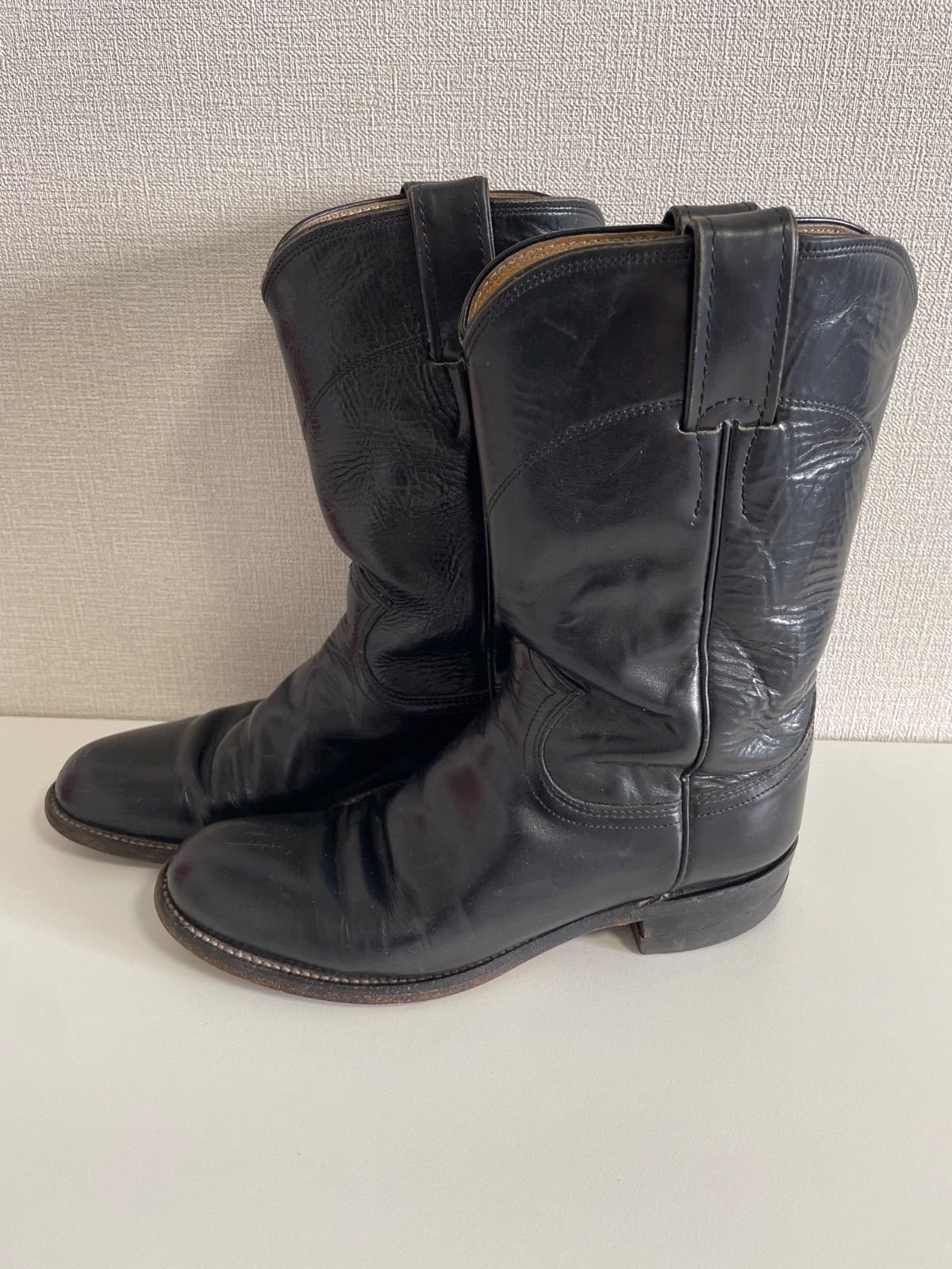 justin ジャスティン レザー ウエスタンブーツ 黒 6 1|2 24.5cm相当 L3703