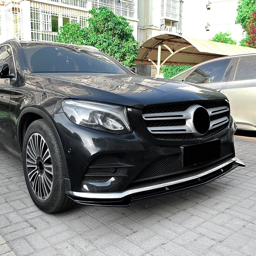 メルセデス ベンツ GLC X253 C253 2016-2019 AMGライン 一体型フロントスポイラー エアロ ABS ピアノブラック カーボンファイバー調LMQ62