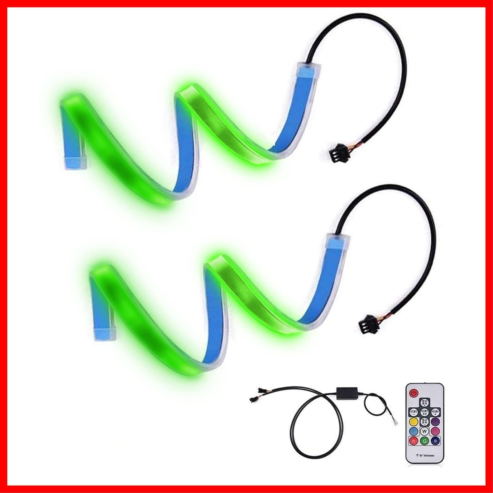 【クーポン有】ウインカー テープ RGB LED ストリップライト ターンシグナルランプウインカーマルチカラー LEDストリップ CIIHONカー デ イタイムランニングライトキット防水-ヘッドライト表面