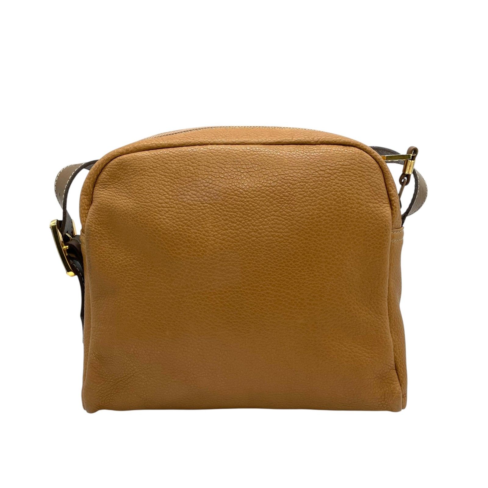 LOEWE ロエベ アナグラム型押し レザー ショルダーバッグ キャメル 