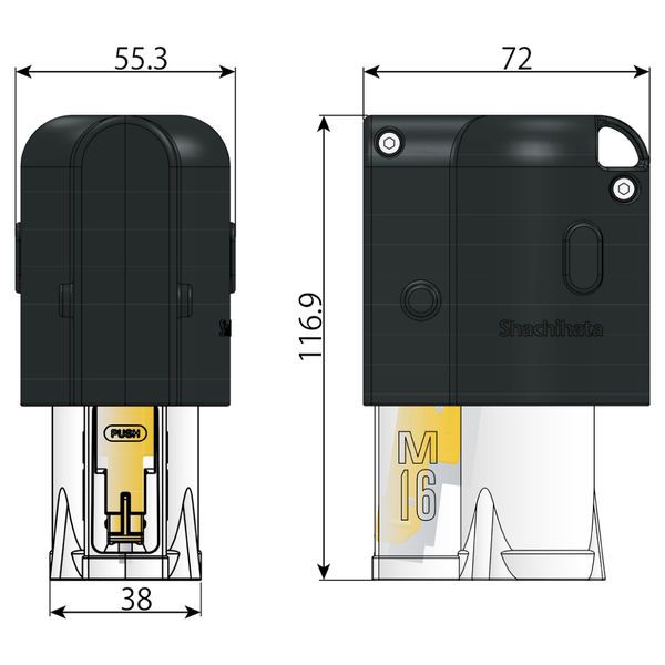 シヤチハタ ボルトラインN 本体 M16用 74331 XBL-M16N 1点
