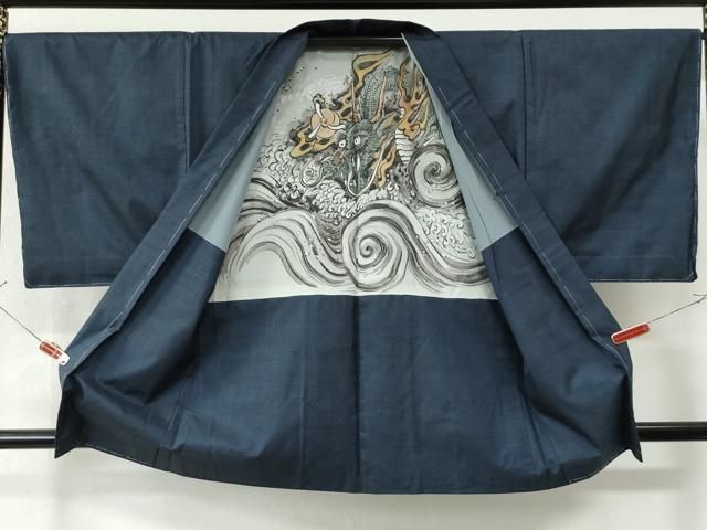 平和屋着物○男性 本場大島紬 アンサンブル 100亀甲 総詰め 正絹 逸品
