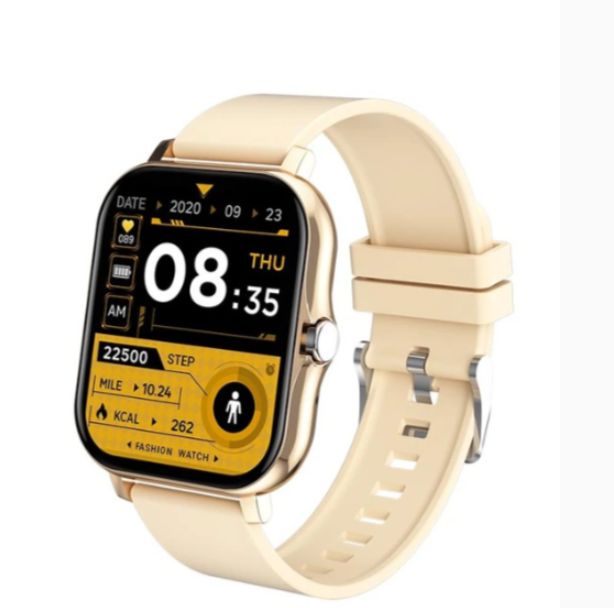 Xiaomi,Samsung,Android,iOS用の男性と女性用のBluetooth接続時計,顔認識,新しい2023(Yellow)