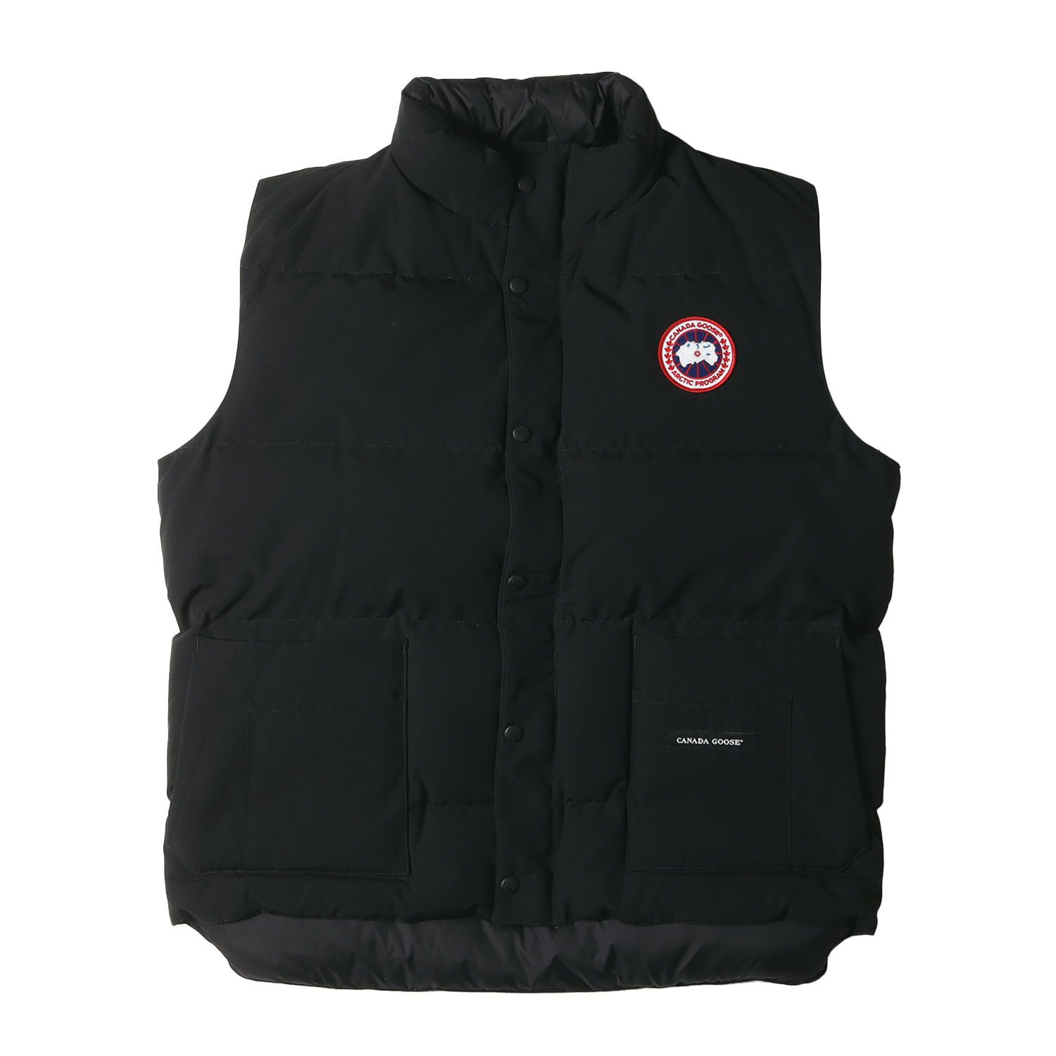 CANADA GOOSE カナダグース ベスト サイズ:L サークルワッペン ポリコットン フリースタイル ダウンベスト (FREESTYLE VEST 4150M) ブラック アウター ジャケット【メンズ】