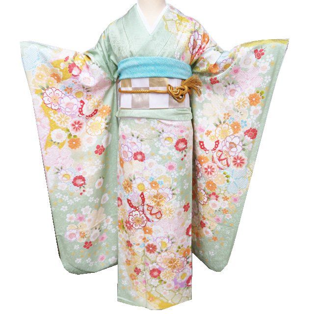 No.88正絹アンティーク子供着物綺麗です。着丈96.5センチ裄丈45.5