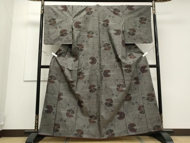 平和屋着物○本場大島紬 7マルキ 花丸文 正絹 逸品 DAAU5284ps