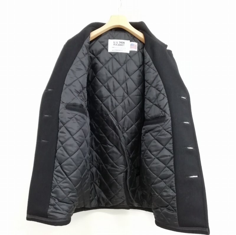 ショット SCHOTT 740N PEA JACKET ピーコート USA製 32 ブラック