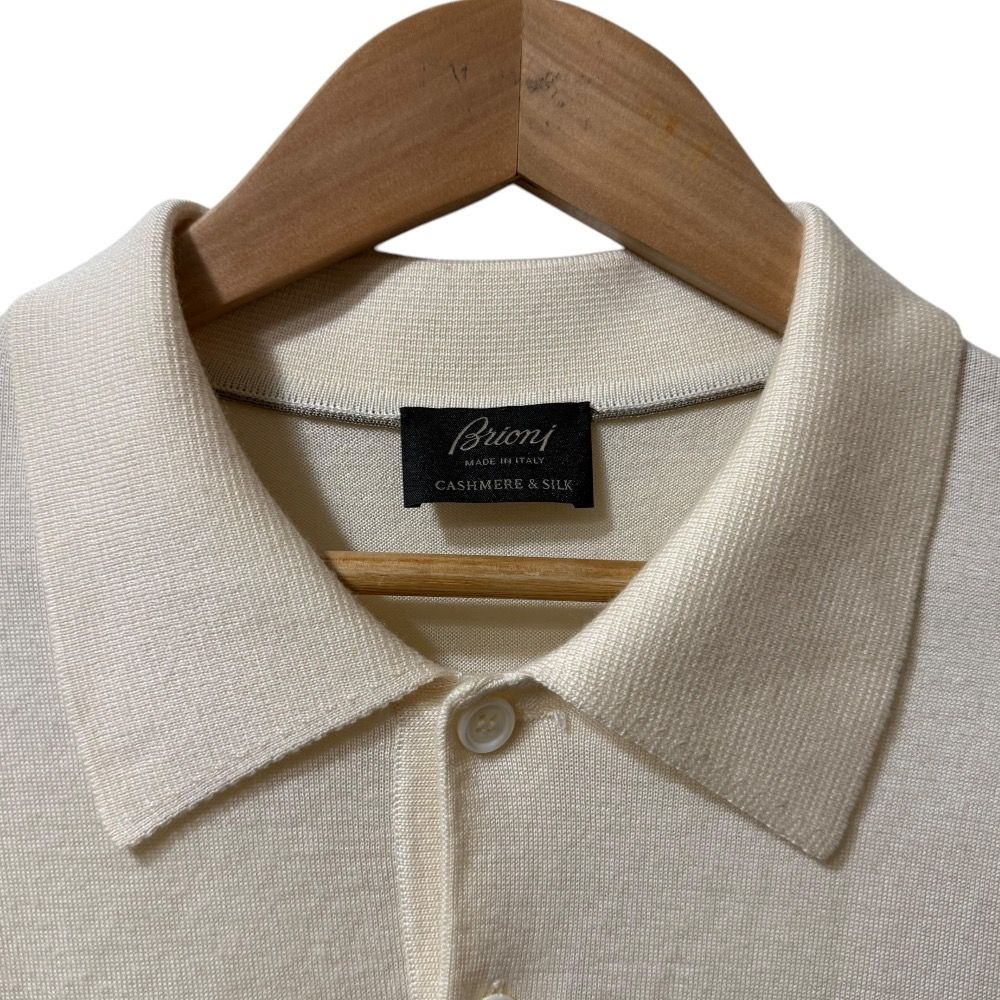 美品 Brioni ブリオーニ カシミヤシルク 長袖 ニットポロシャツ