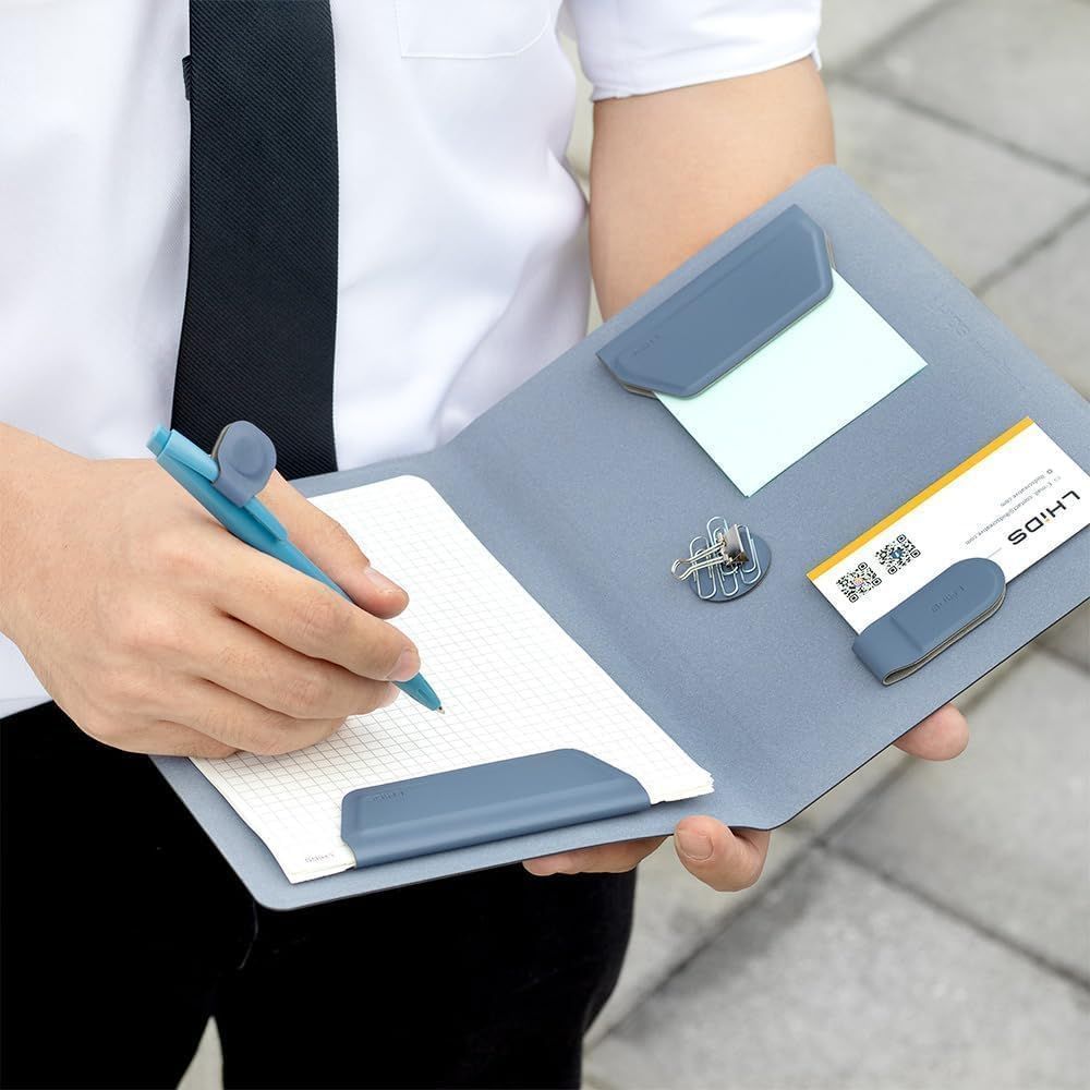 【新着商品】- マグネティックパッドフォリオ A5 手帳カバー・メモ帳・カード収納機能付き、ビジネス・オフィス用品、左右利き対応、会議・ミーティング用、学生・ビジネスマンに最適、