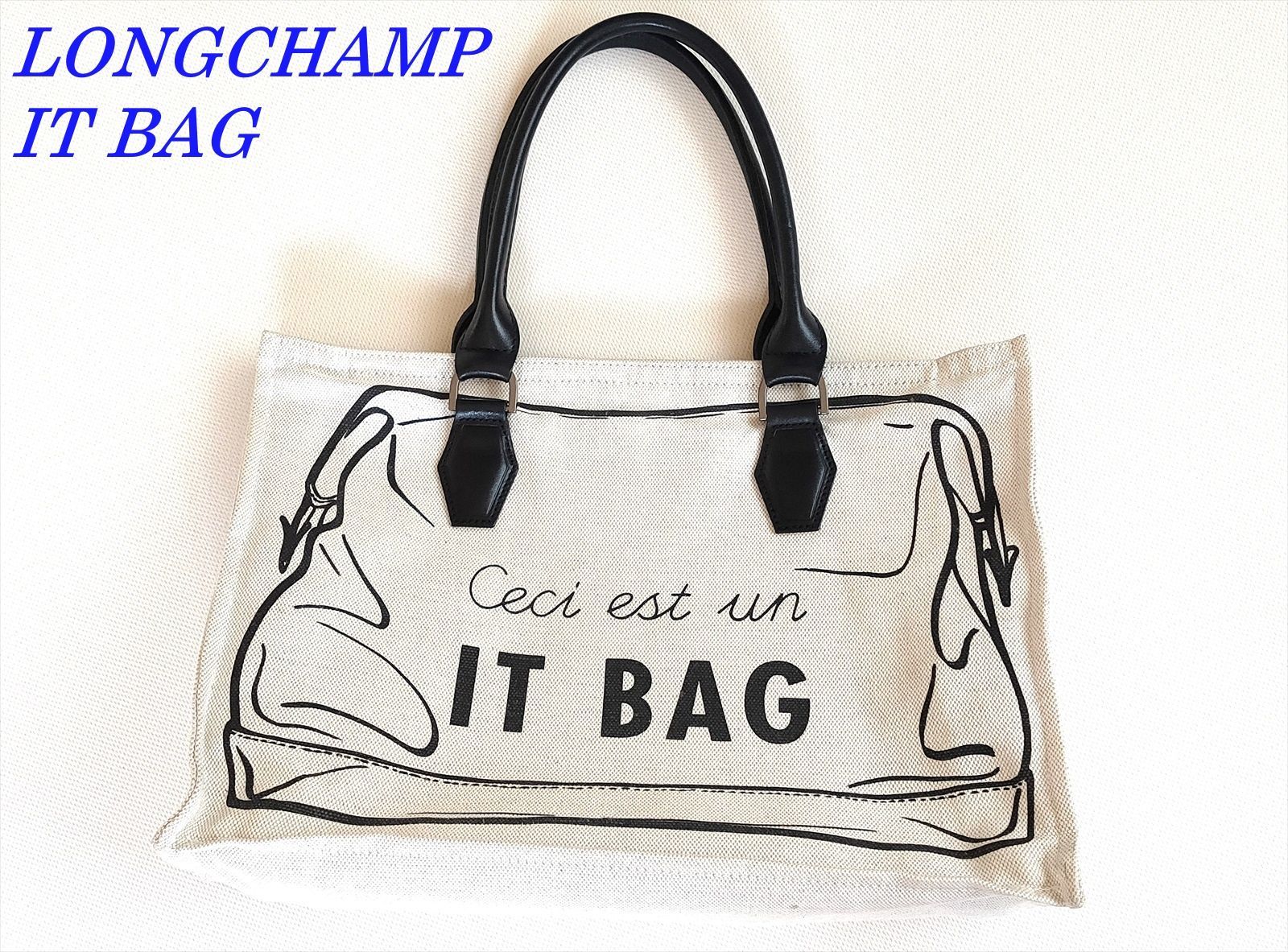 ロンシャン LONGCHAMP IT BAG キャンバス トートバッグ 希少品 ユニ  