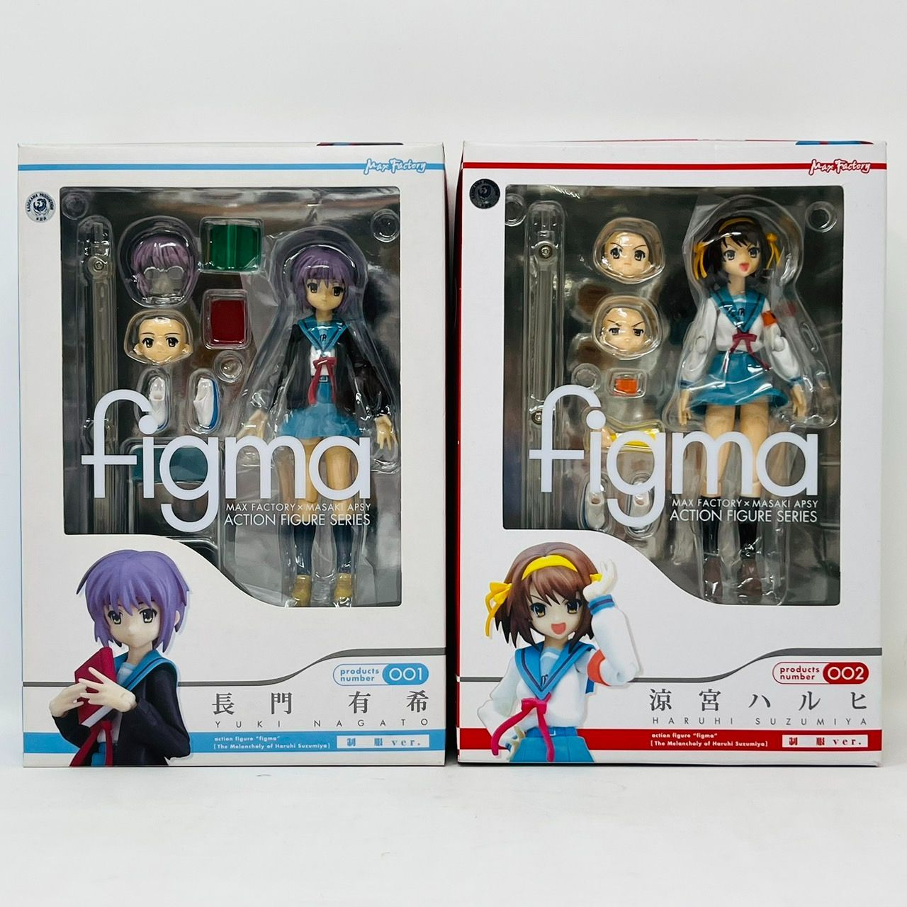 figma 涼宮ハルヒの憂鬱 涼宮ハルヒ 長門有希 制服 フィギュア / 2個