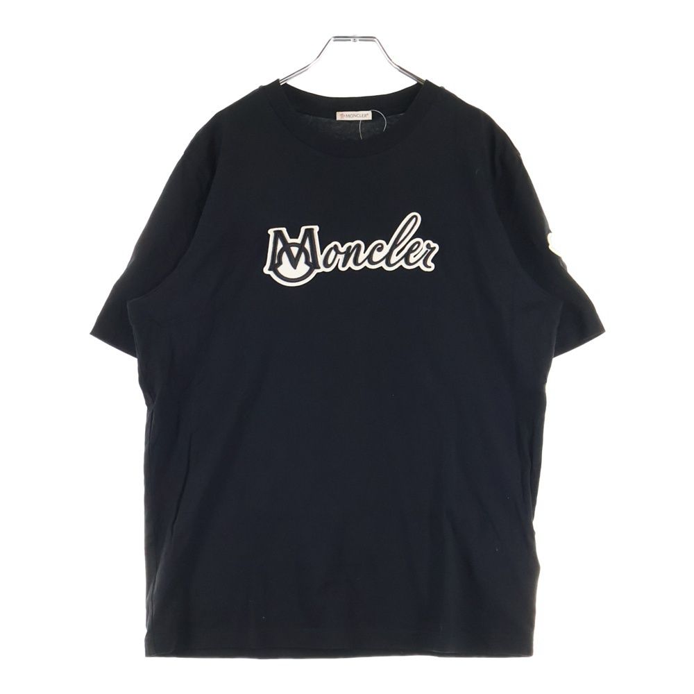 MONCLER モンクレール Heren Varsity Logo Tee SS 半袖 クルーネック Tシャツ ブラック K10918C00011 89AJS
