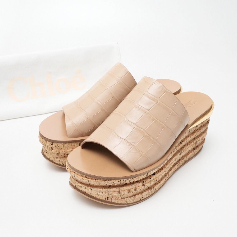 Chloe クロエ カミーユ サンダル ウェッジソール レザー ブラック