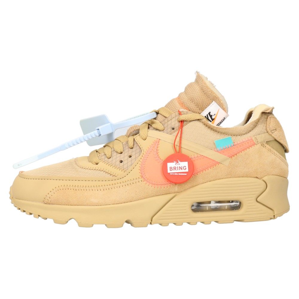 NIKE (ナイキ) ×OFF WHITE THE 10:NIKE AIR MAX 90 オフホワイト エアマックス90 ローカットスニーカー  パラシュートベージュ US8/26cm AA7293-200