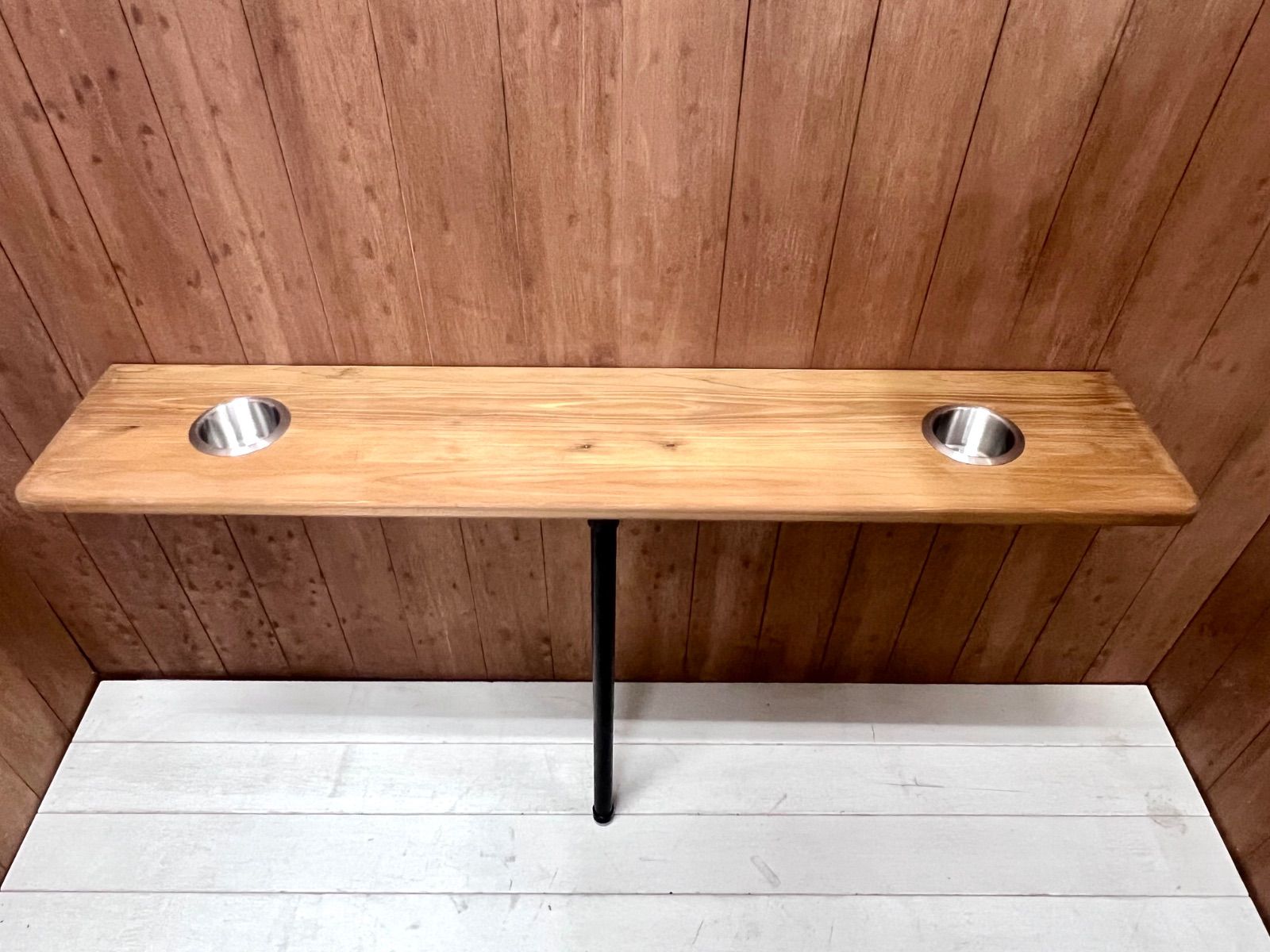 一点ハイエースバン セカンドテーブル S-ＧL DX兼用 ひのき オイル塗装 ウォルナット ワンオフ ハンドメイド BRIGHTFACE_UK