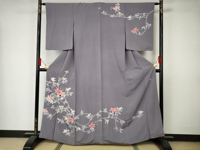 平和屋着物●訪問着　手描き　枝葉文　金彩　正絹　逸品　AABD6242cs 平和屋着物○訪問着 手描き 枝葉文 金彩 正絹 逸品 AABD6242cs 数量