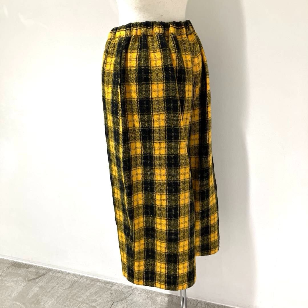 トリココムデギャルソン　チェック柄 ガウチョパンツ ウール縮絨 トリココムデギャルソン チェック柄 ガウチョパンツ ウール縮絨