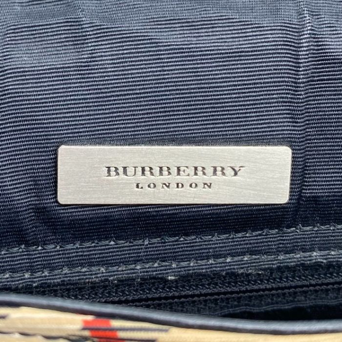中古】BURBERRY バーバリー ノバチェック ロゴ レザー ショルダー