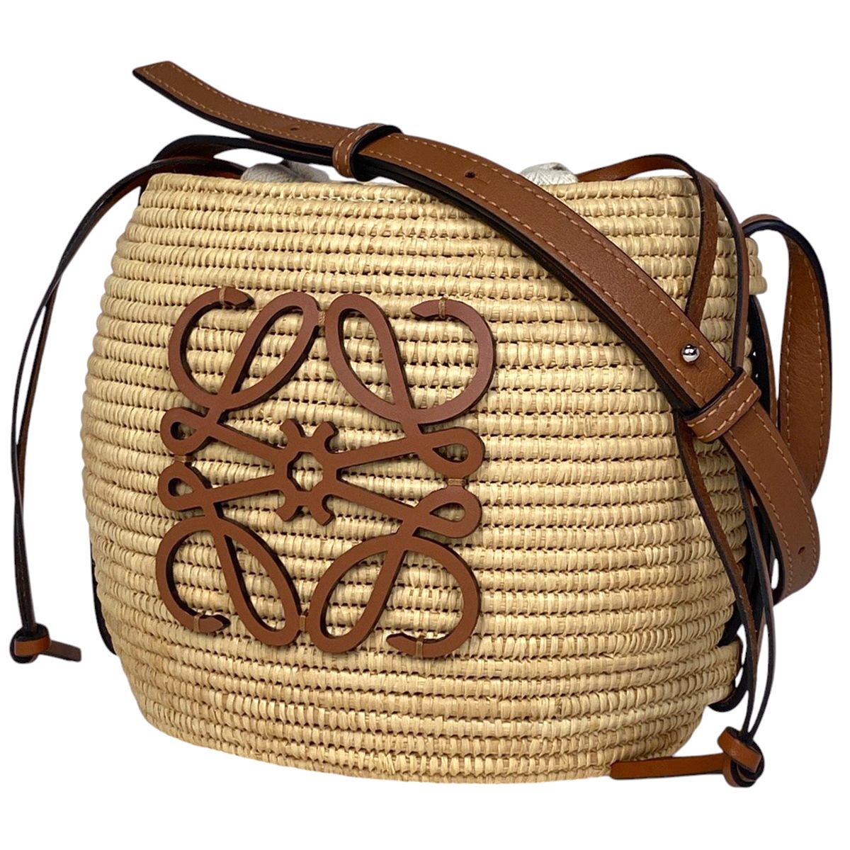 未使用 LOEWEロエベ かごバッグラフィア バスケットバッグ アナグラム 