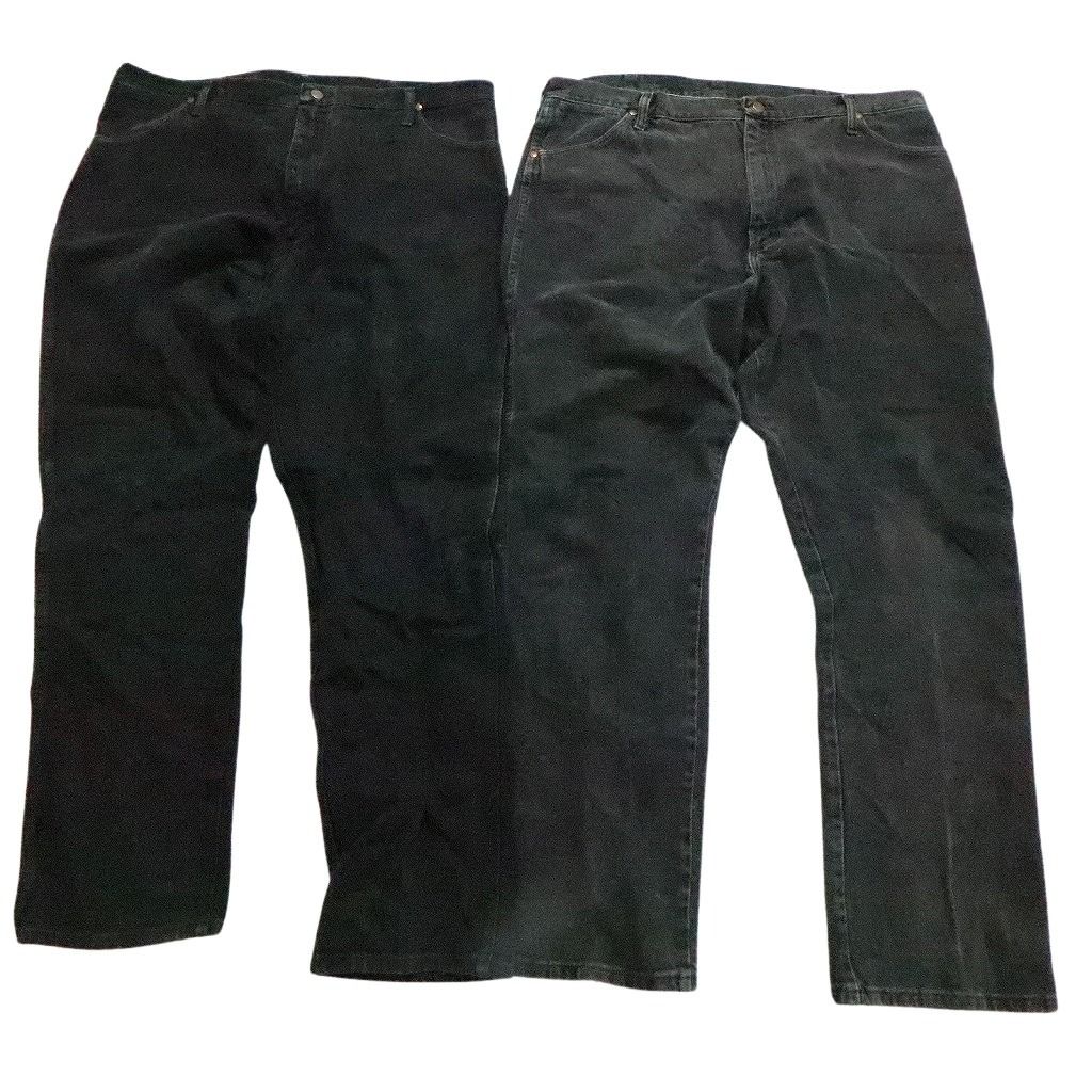 古着卸 Wrangler ラングラー ブラックデニム パンツ 6枚セット メンズ 42 44 46 革パッチ フェード 古着 NC1281