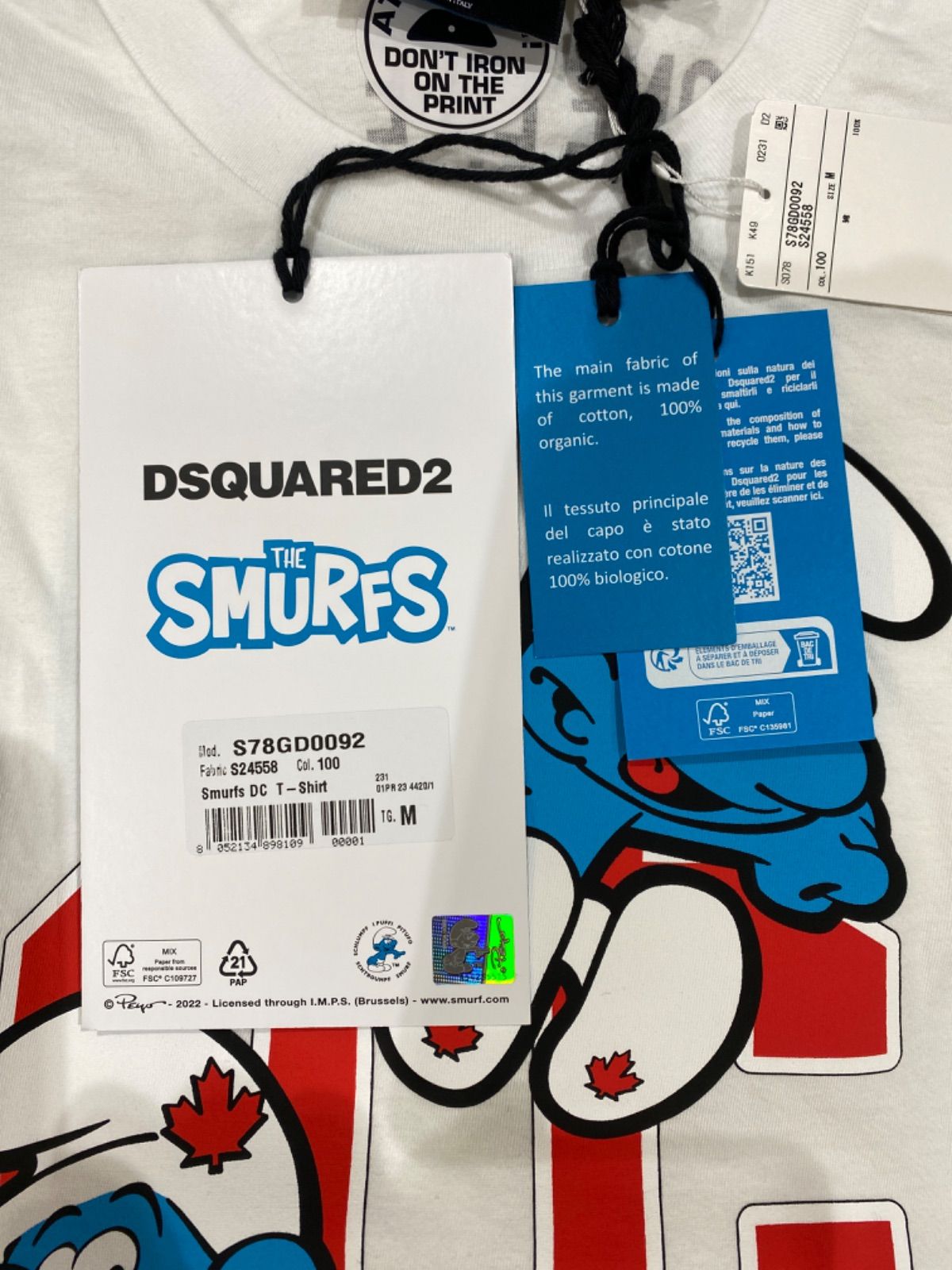 DSQUARED 2 Smurfs コラボTシャツホワイト - メルカリ