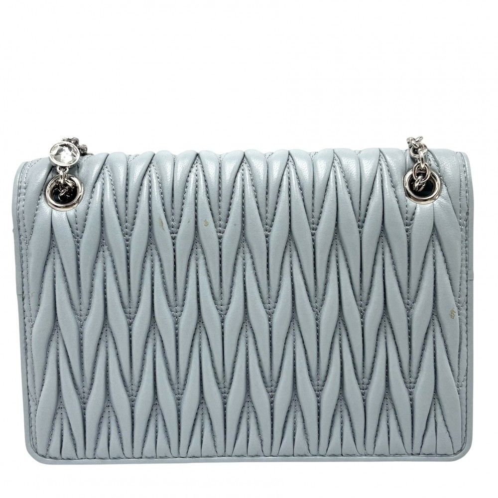 MIUMIUラムマトラッセ♪チェーンショルダー♪ラメブルー ミュウミュウ ショルダーバッグ レディース マテラッセ ミニ