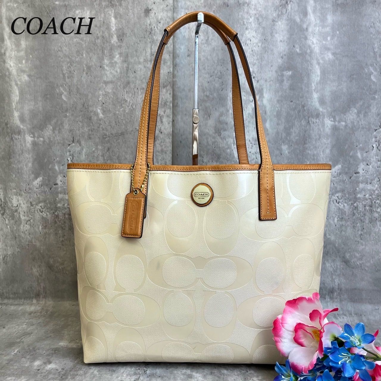✨良品✨ COACH コーチ トートバッグ ハンドバッグ シグネチャー ロゴ 