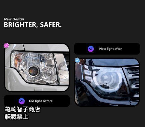 2PCS カーライト 三菱パジェロ V97 ヘッドライト 2007-2021 V93 LED