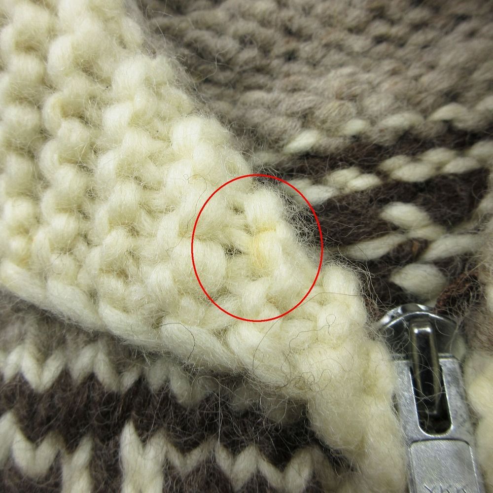 メル23950 カナダ製 カナディアンセーター ジップアップ ニット セー カウチン ニット セーターカナダ製 カウチンセーター ジップ