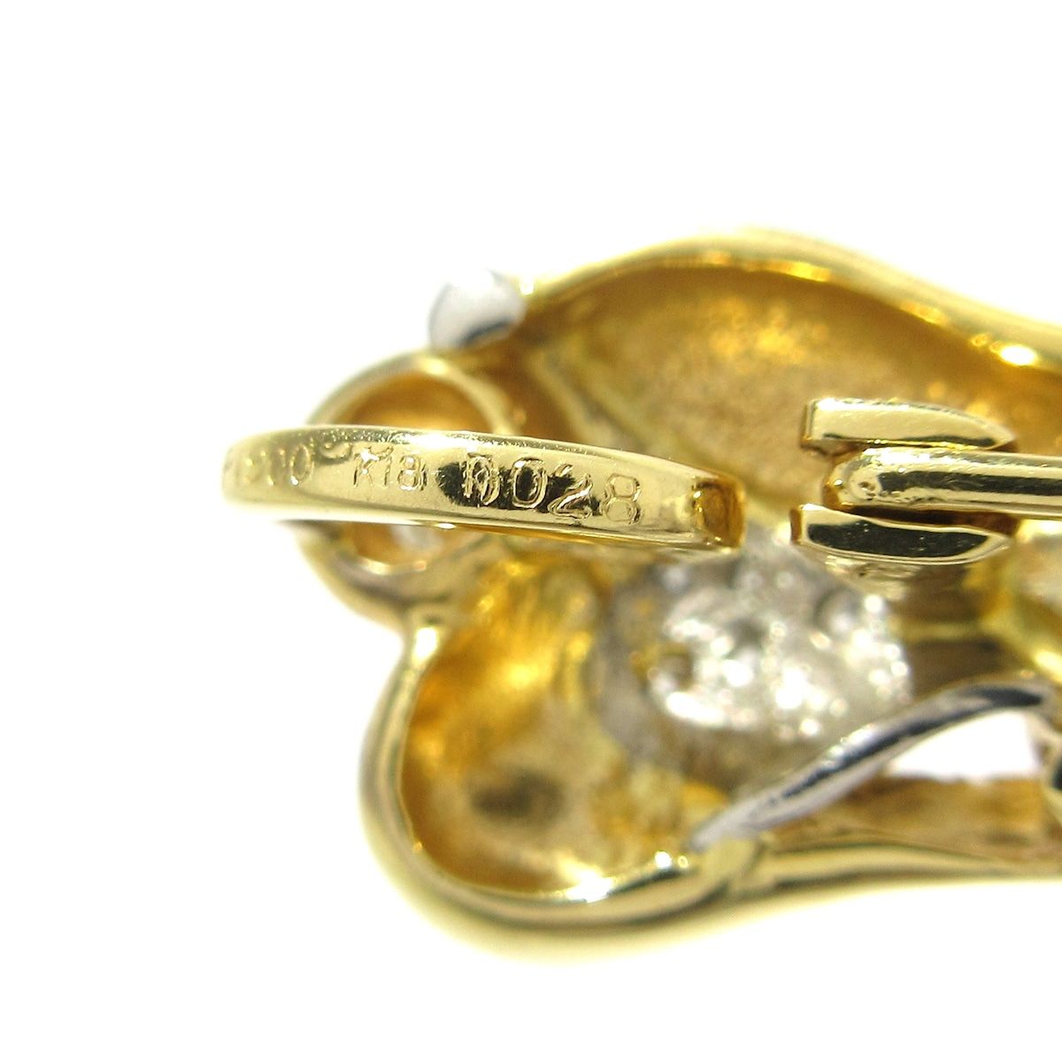 Unbranded ノーブランド ブローチ K18YG×Pt900×ダイヤモンド 総重量 8.0g D0.28刻印 SIROKUMA-CORPORATION_COM