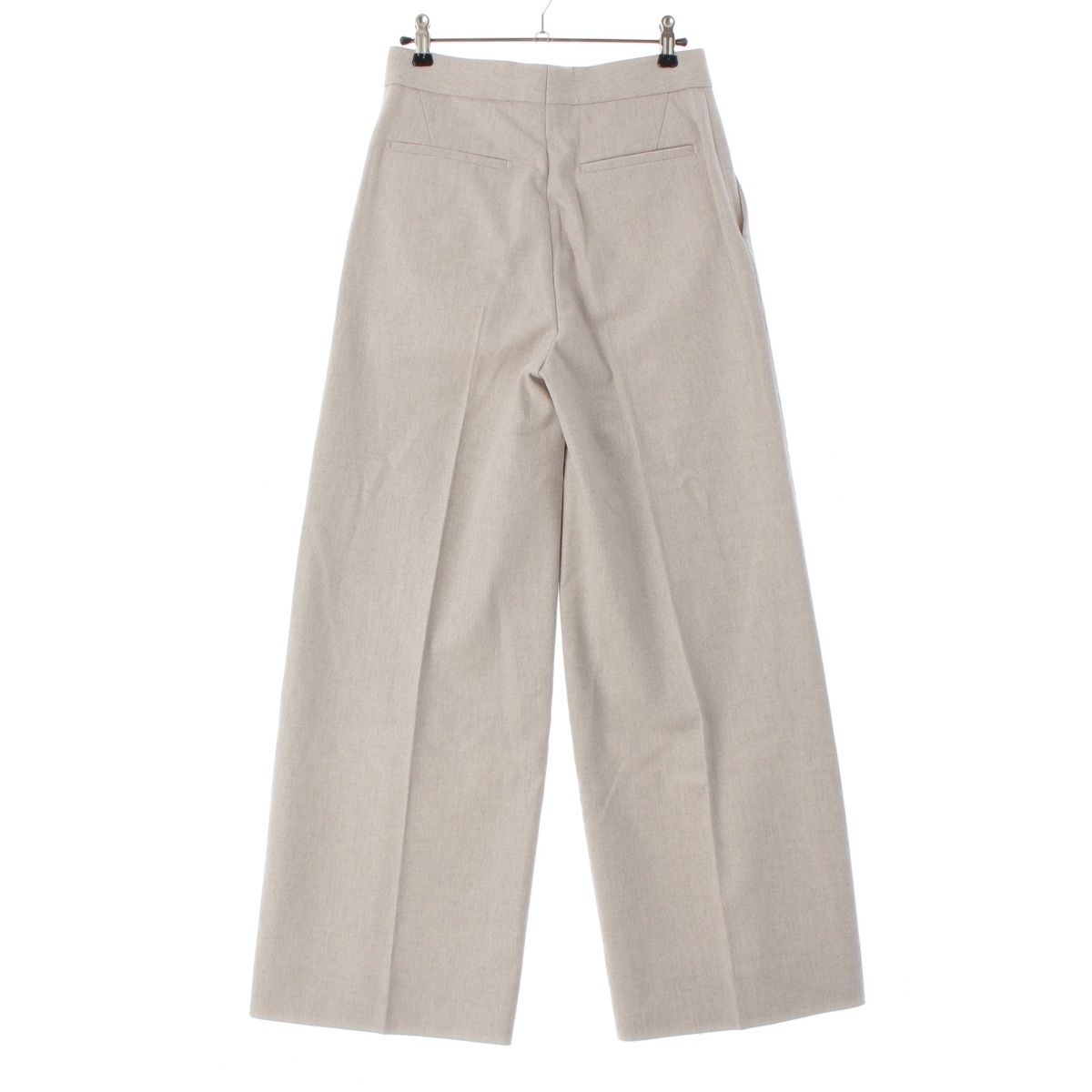 ドゥロワー 23年 ウール ワイド スラックス ノータック パンツ ボトムス 6514-236-1357 グレー 34