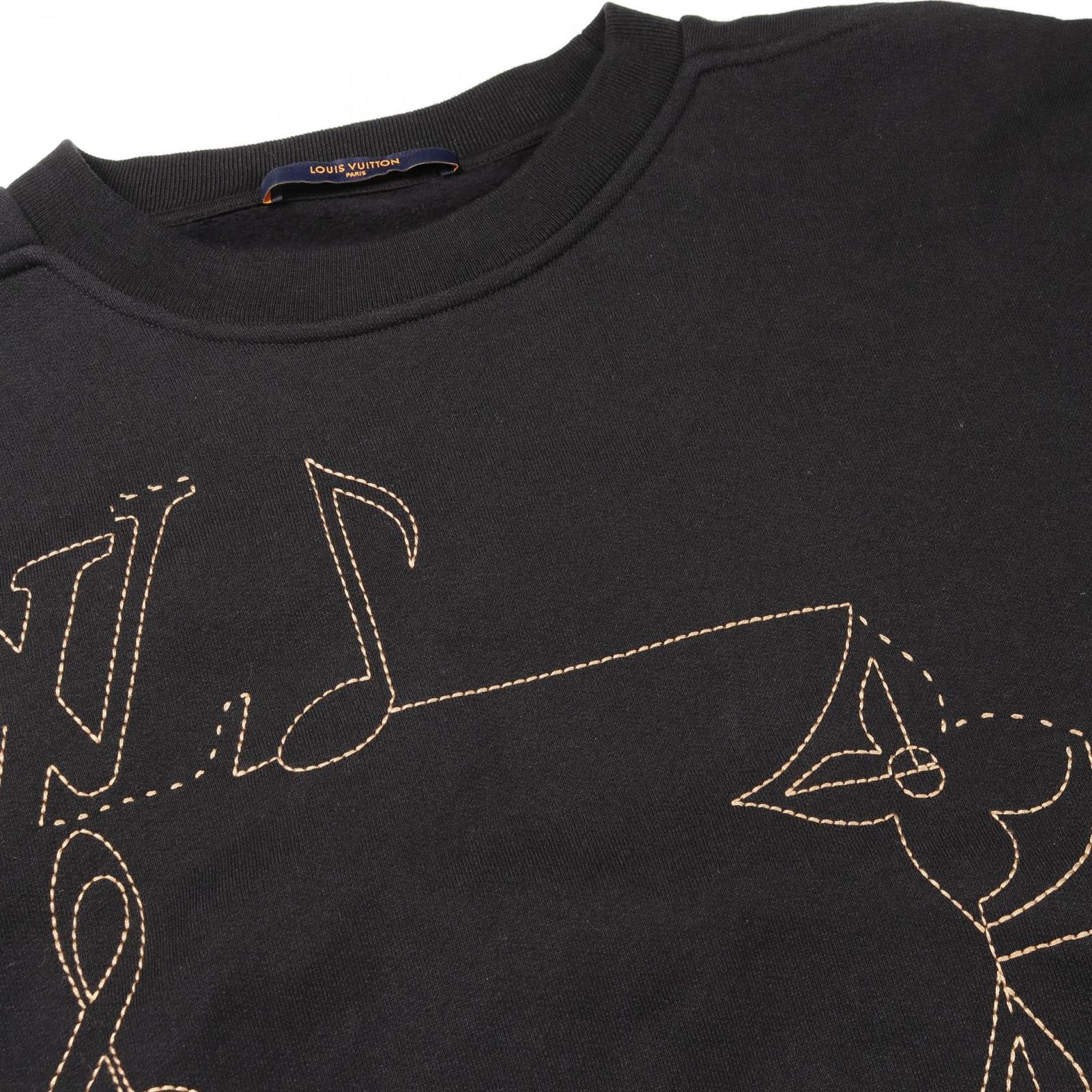 ルイヴィトン　スウェット　ミュージックライン エンブロイダード ルイヴィトン スウェット ミュージックライン エンブロイダード