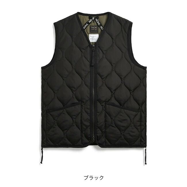 TAION タイオン ミリタリーVネックジップダウンベスト ユニセックス TAION-001 ZML-1