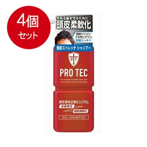 4個まとめ買い  PRO TEC(プロテク) 頭皮ストレッチ シャンプー 本体ポンプ 300g(医薬部外品)送料無料 × 4個セット