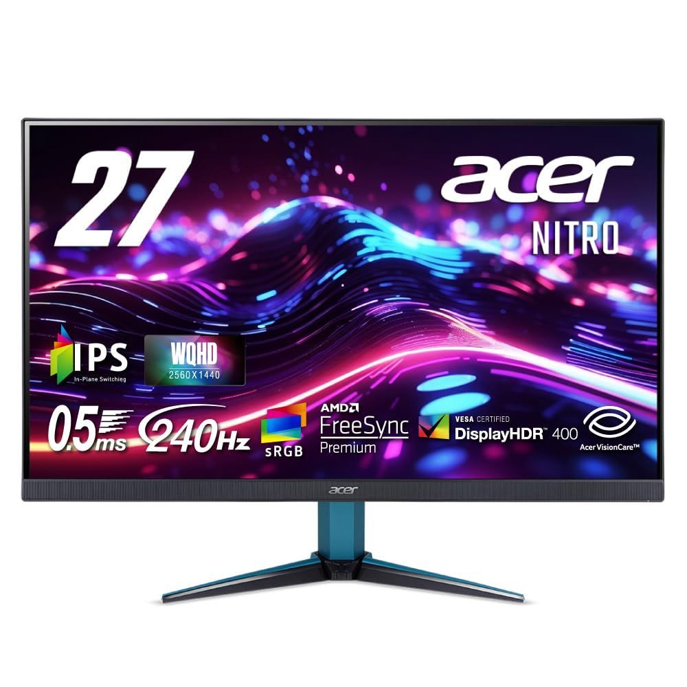 VESAマウント対応 ゼロフレーム スピーカー ヘッドフォン端子 v1.4 DisplayPort 2.0 HDMI ブルーライトシールド HDR400 99% sRGB Premium FreeSync VG272UW2bmiipx AMD 0.5ms GT