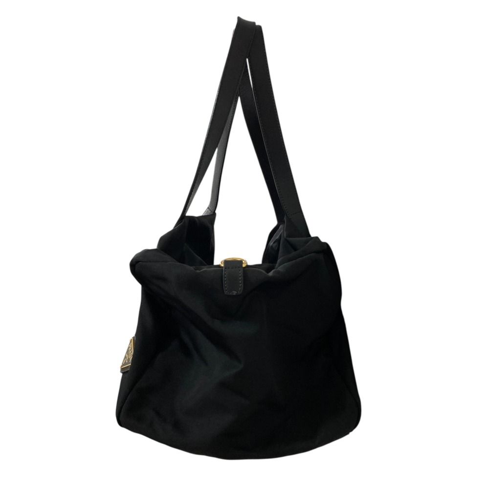【美品】PRADA ブラック ボストンバッグ ナイロン トライアングルロゴ 美品 PRADA プラダ トライアングルロゴプレート ナイロン