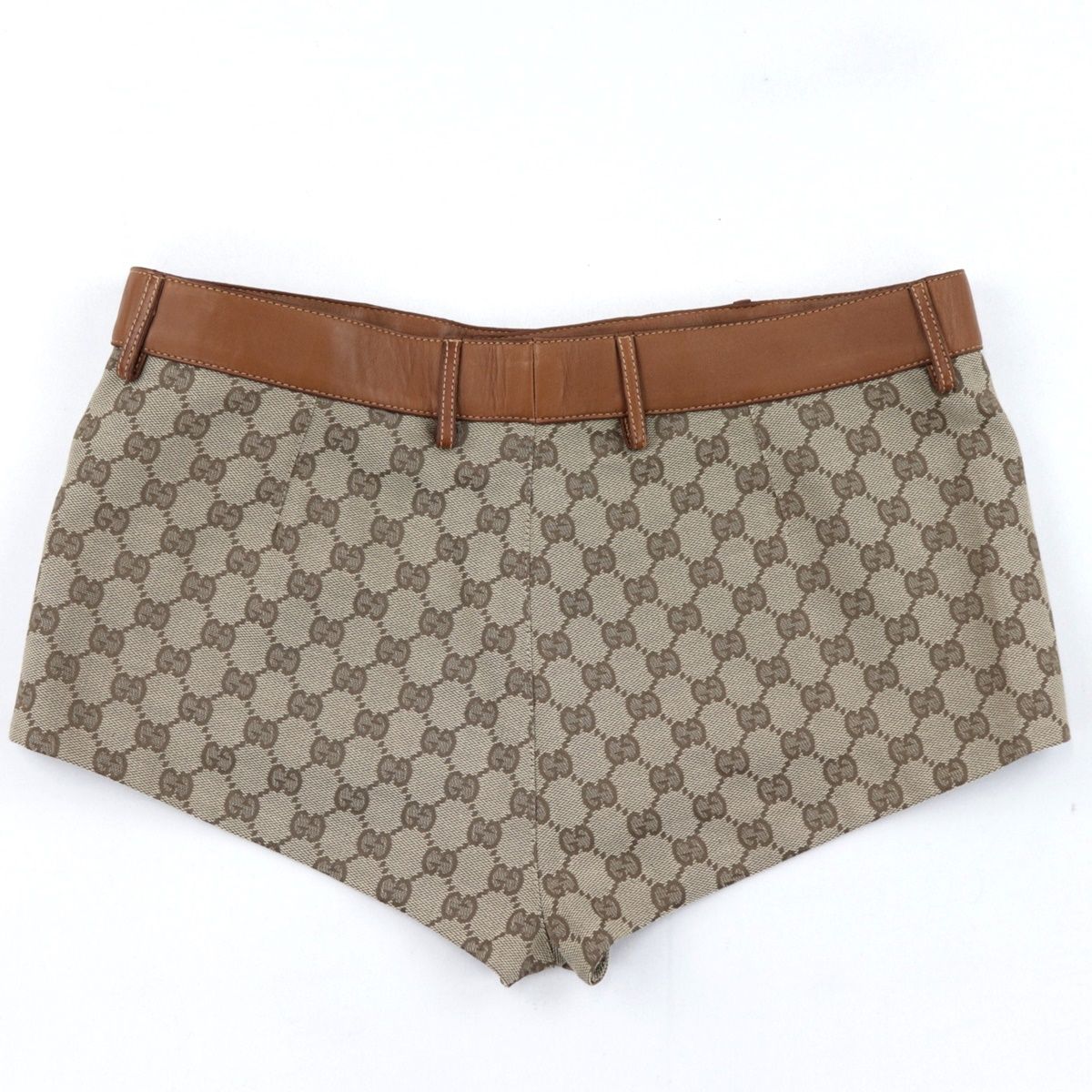 GUCCI GG キャンバス ショートパンツ 38 美品 グッチ GGキャンバス ショート パンツ レディース 茶 38