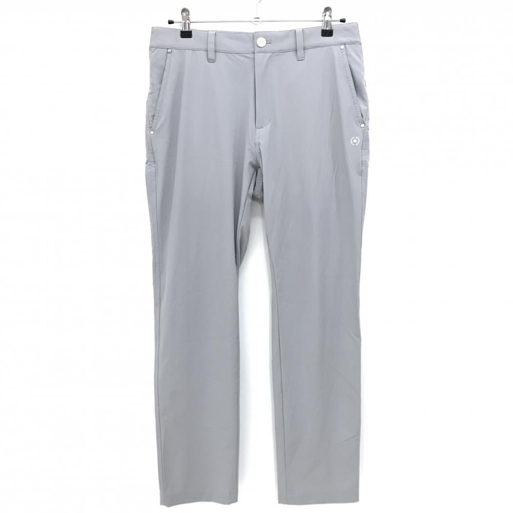 超美品】ピン パンツ グレー×白 後ろロゴプリント ストレッチ メンズ M