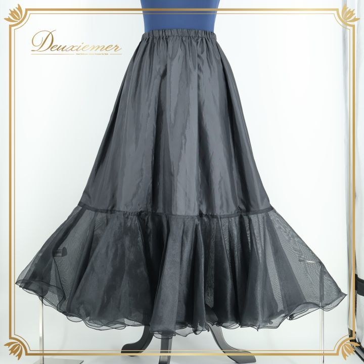 フラメンコ 社交ダンス ペチコート 総ゴム 黒 【公式通販】