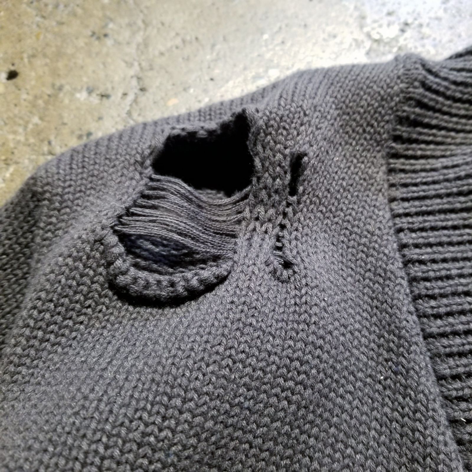 BASKETCASE UPSTAIRS CARDIGAN XS バスケットケース ダメージ加工 